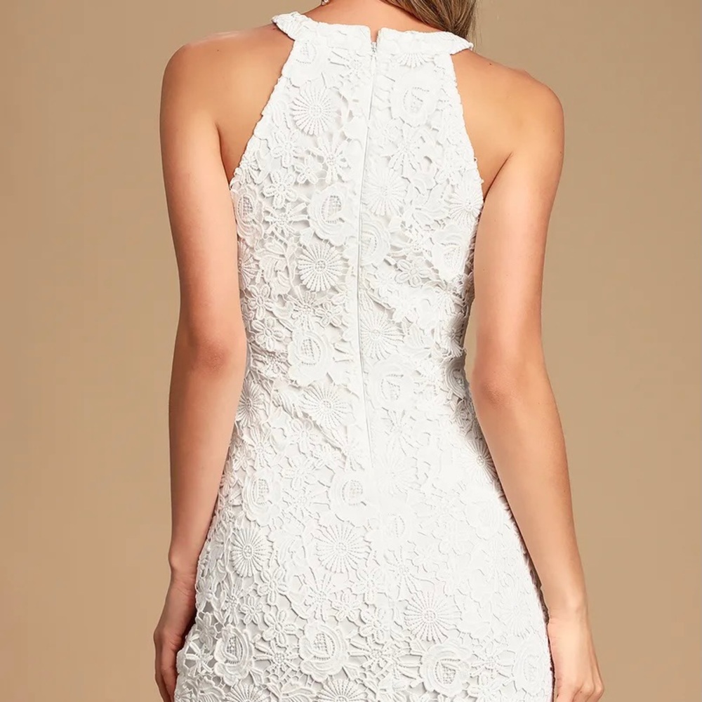 Ivory Lace Mini Dress - Picture 2 of 5